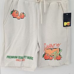 Mens Small(28-30) MTV  Jogger Fleece Shorts 