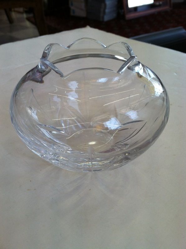 Crystal Vessel / Bowl 3 inch tall 4 inch wide