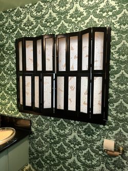 Vintage 1950’s Paper Pulp Reed Window Shutter Set