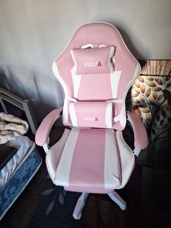 Vidita Pink and White Gaming Chair
