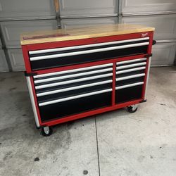 Milwaukee Tool Storage 52 in. W x 22 in. D Heavy Duty Red Mobile Workbench Cabinet