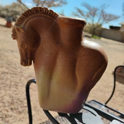 HORSE: Vase Pottery Signed By DOUG CROMMET