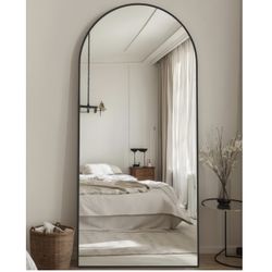 71 X 26 Black Arch Mirror