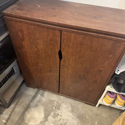 Compact Wood Storage Cabinet – 35” Tall