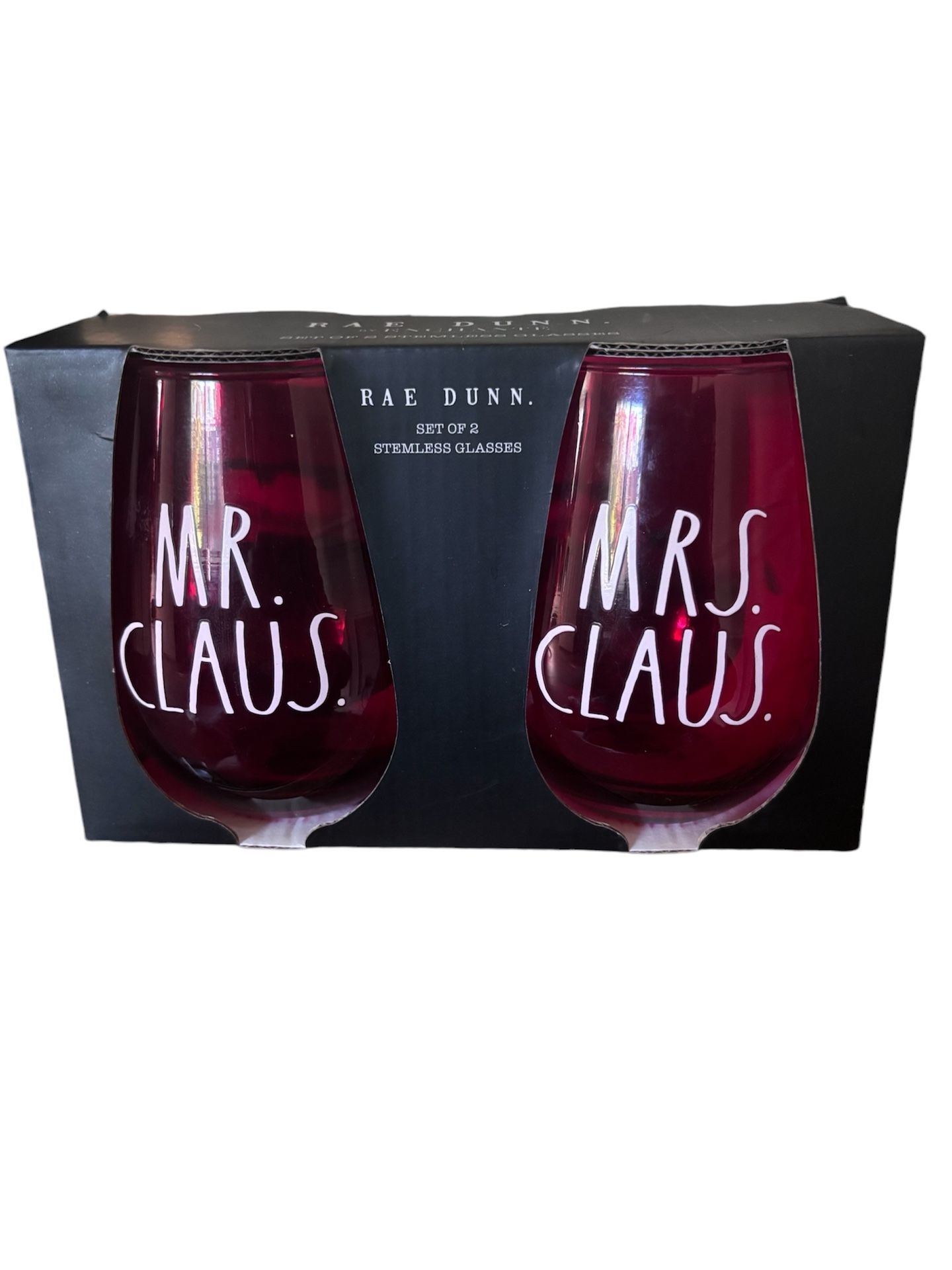 Christmas Mr & Mrs. Claus Wine Glasses