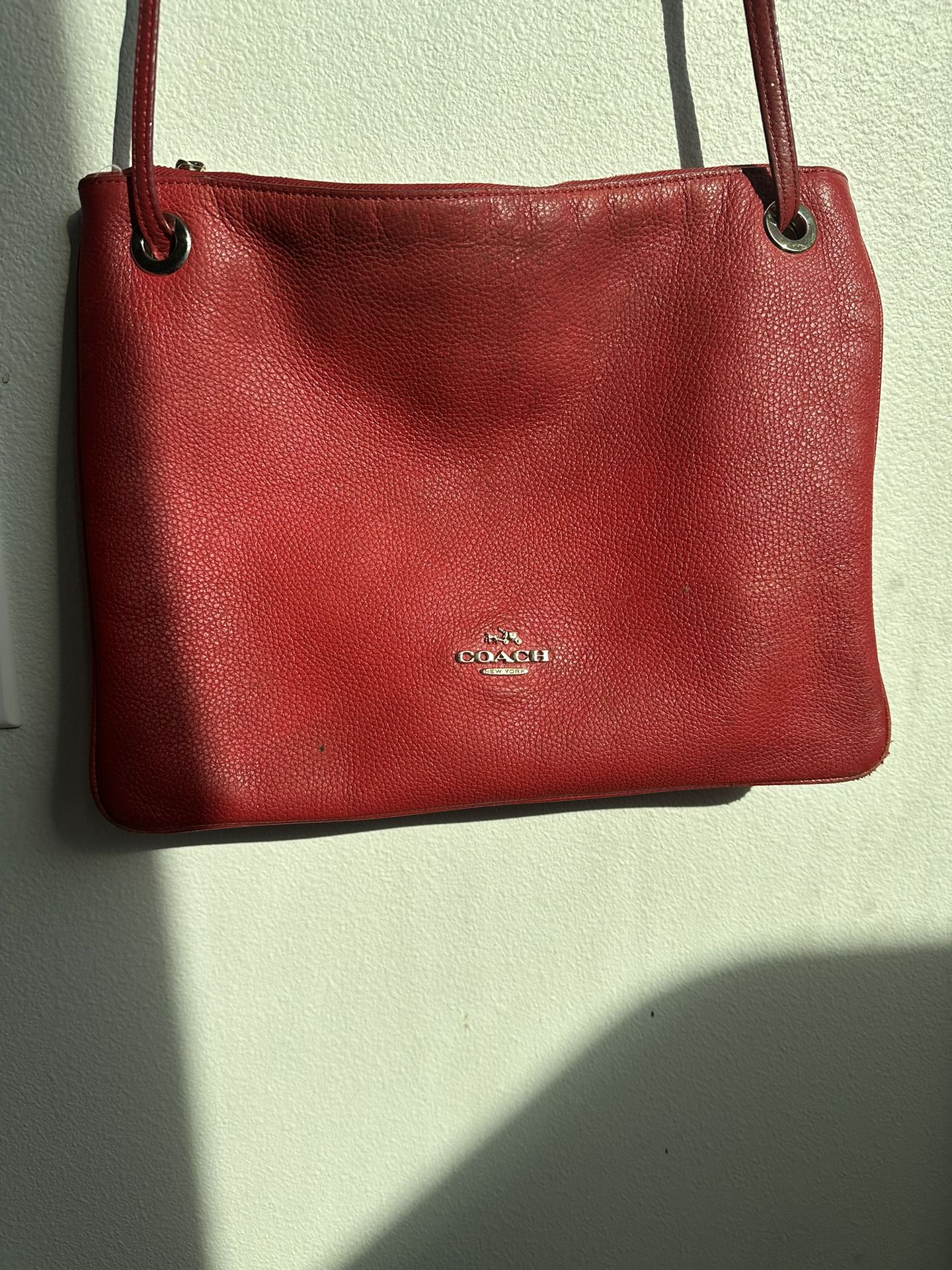 Red Leather COACH crossbody Bag 