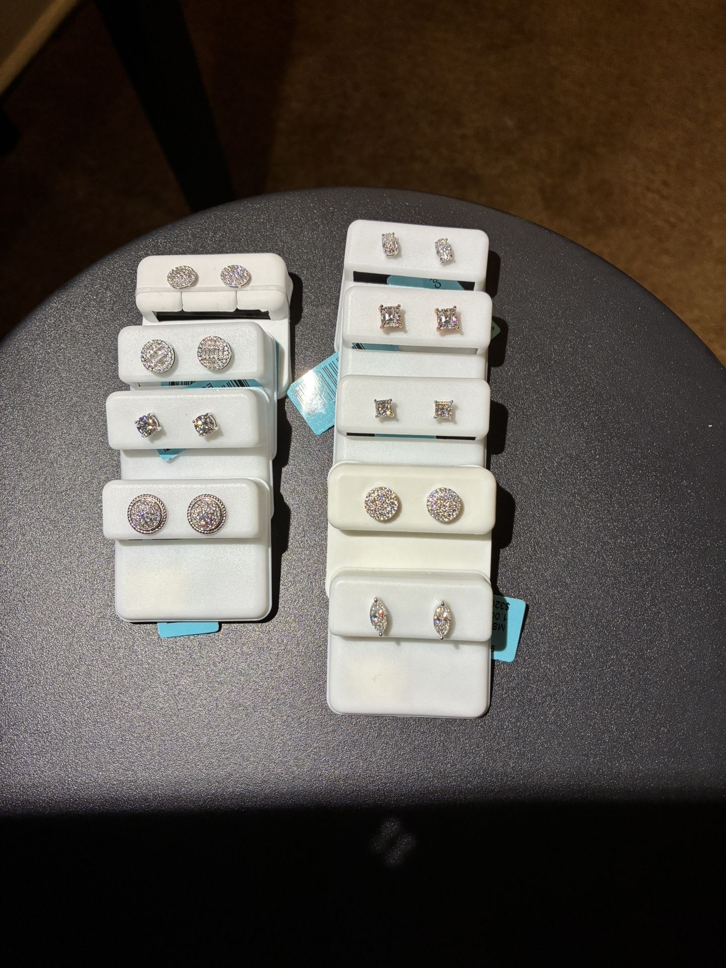 Moissanite & Sterling Silver Earrings - Authentic 