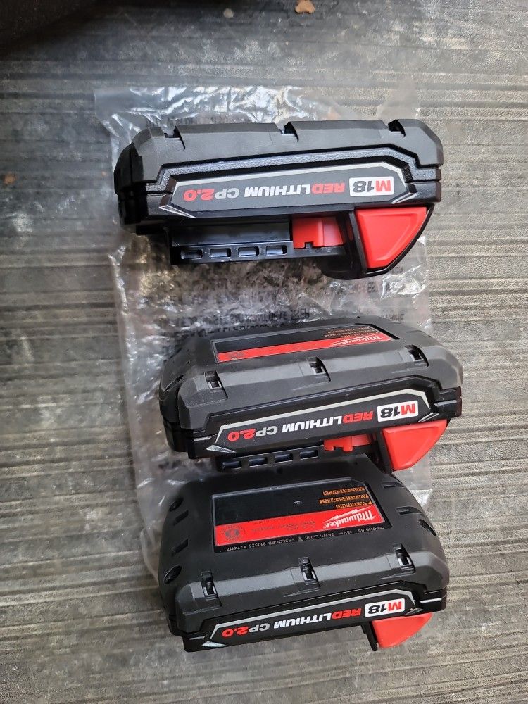 MILWAUKEE M18 BATTERIES 2.0AH NEW