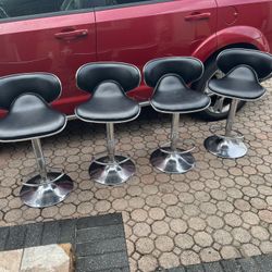 4 Swivel Bar Stools Adjustable Height (31” To Seat) Used Condition $80 For All Firm On Price