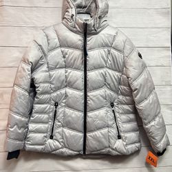 New Náutica Puffer Gray full zipper thumb holes size XXL