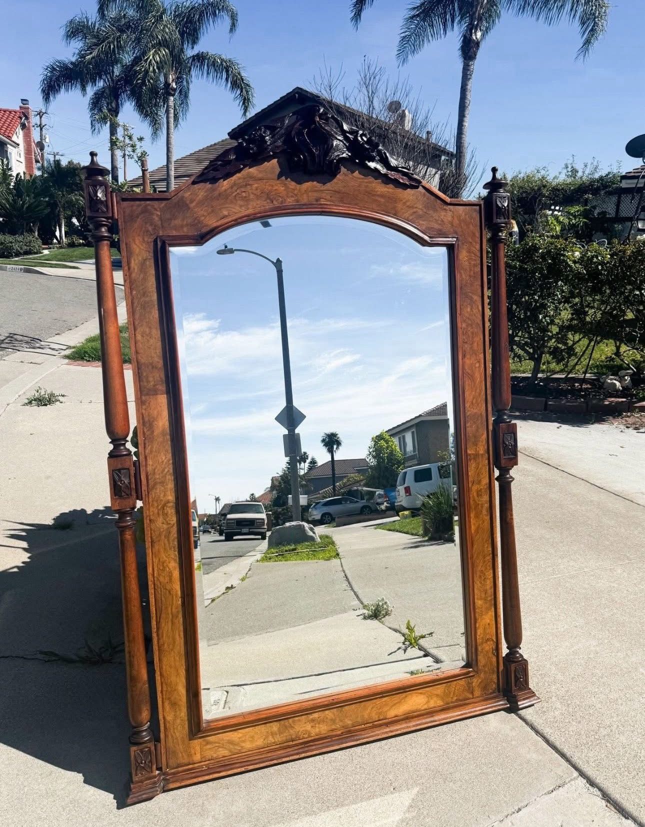 Antique mirror 4.5’ tall by 3.5’ wide
