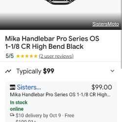 Mira Handlebar Pros Series Os High Bend Black