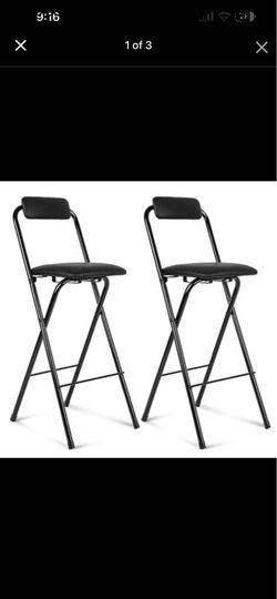 Set of 4 Black Folding Bar Stools