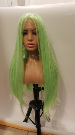 Lace Front Wig Green Straight BRAND NEW