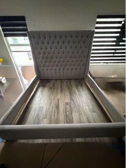 Arhaus king bed w memory foam mattress