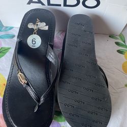 Black Aldo Sandals Size:6 For Women
