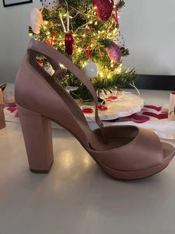 Blush Pink Block Heel Platform Sandals