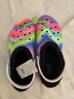 New Crocs Shoes Classic Lined Clogs Spray Dye Multicolor Unisex Men's-women,M/10-W/12