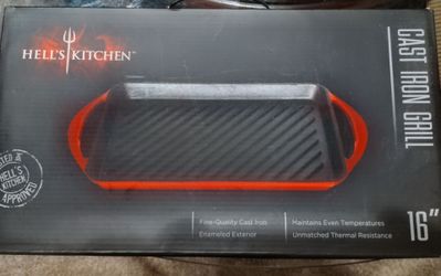 Hell's Kitchen 16" Cast Iron Grill Pan