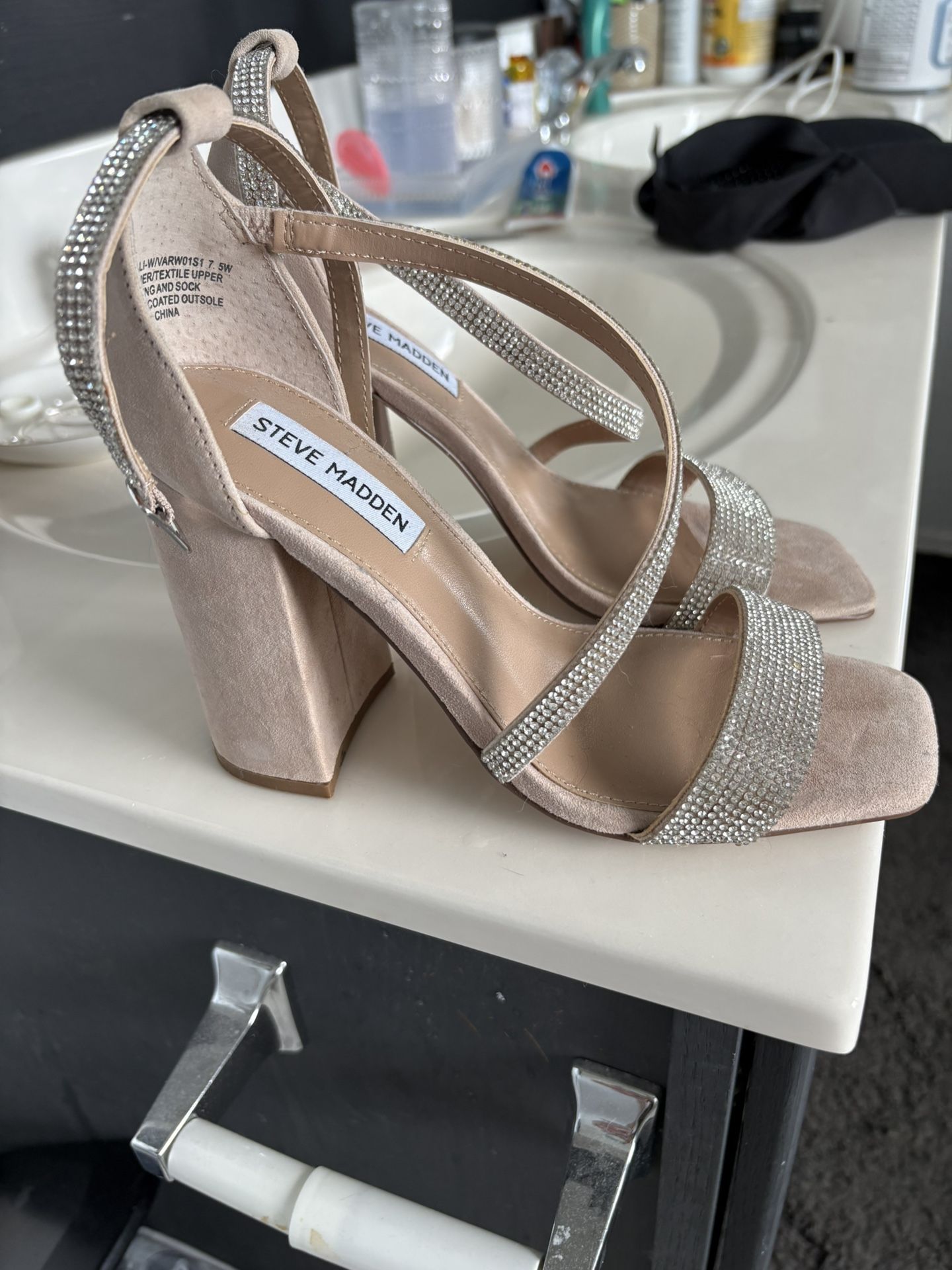 Steve Madden Varali Rhinestone Block Heels