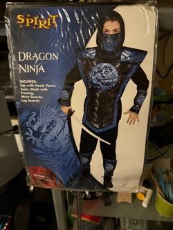 Traje para Haloowin DRAGON NINJA para niños talla M-8-10esta completo