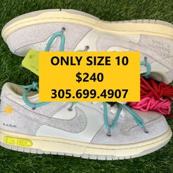 OFF WHITE NIKE DUNK LOW LOT 14 GRAY WHITE BLACK BLUE YELLOW NEW SNEAKERS SHOES SIZE 10 44 A5