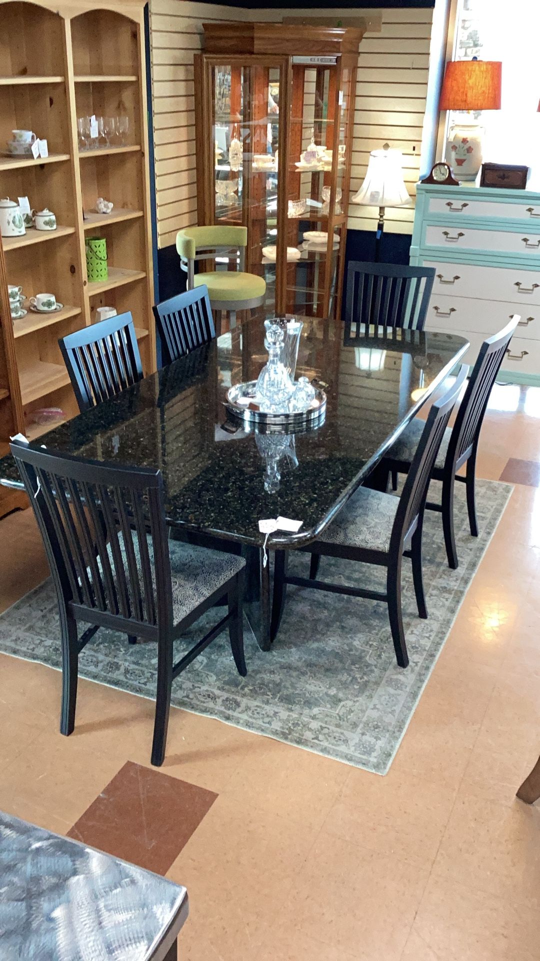 Black Granite Dining/ Conference Table