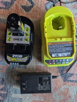 RYOBI  BATTERY AND CHARGER