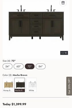 72” Double Sink Bath Vanity Brand New In Box