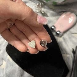 Gucci Logo Heart Earrings 925 Sterling Silver 