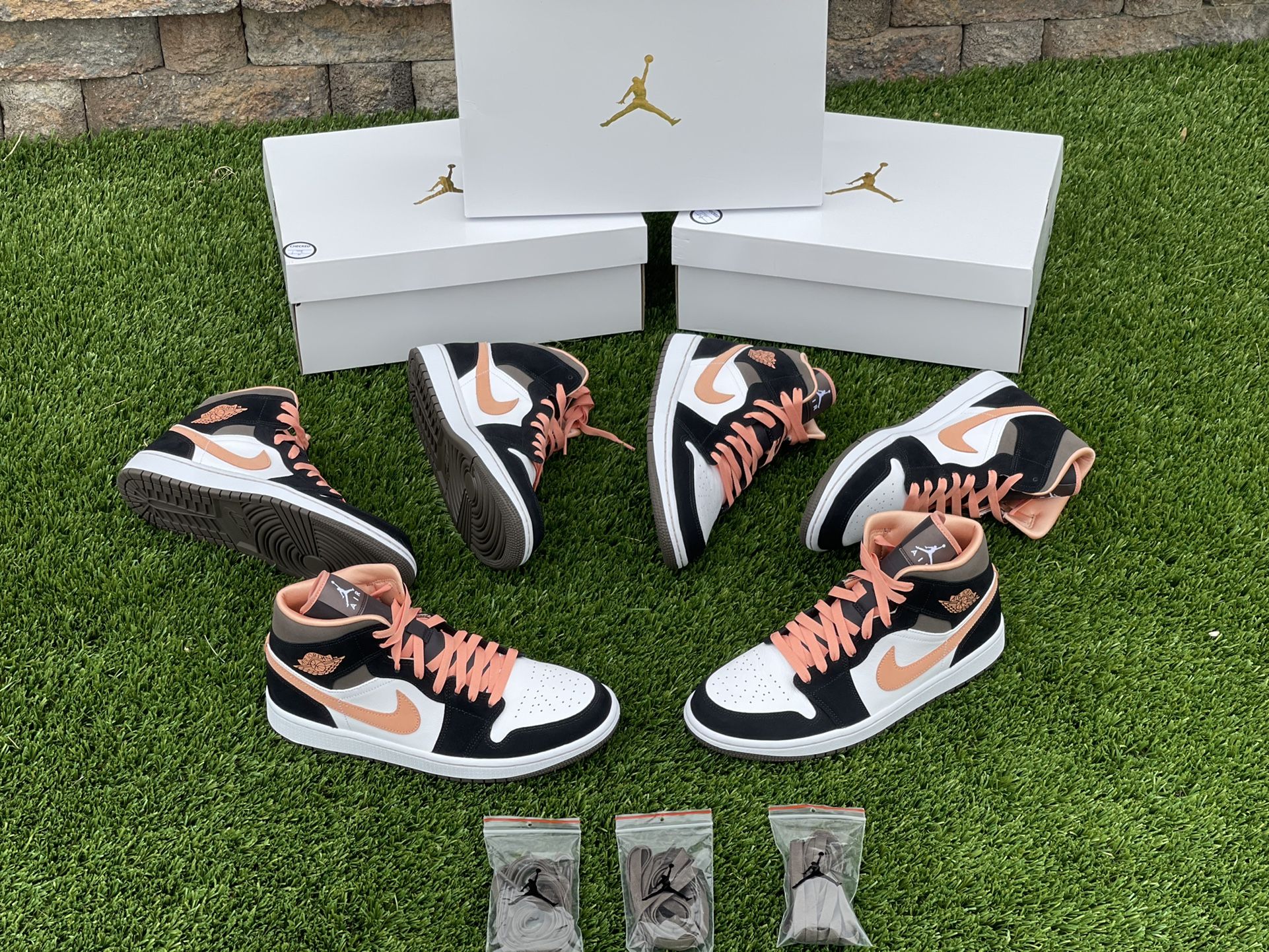 Jordan Mid Black Peach Mocha (DS)