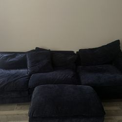 Blue Couch And Ottoman