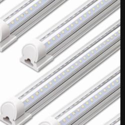 LED Shop Lights, 40W 5500LM 5000K, 4FT Integrated Fixture, V Shape,T8 Light Tube, Daylight White, Clear Cover, High Output, LED Shop Lights for Garage