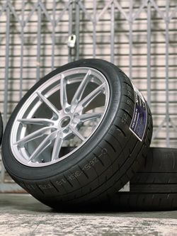 Titan 7 T-P10 18x9.5 +45 5x120 64.1 Heritage Silver with Xcomp HP 265/35R18