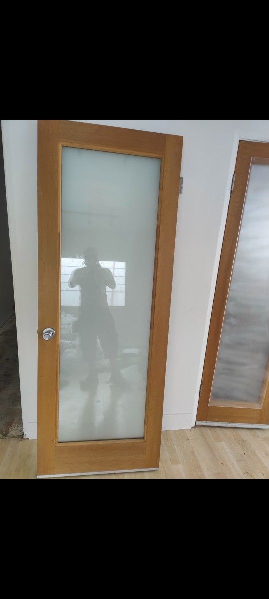 Solid Wood With Glass Door