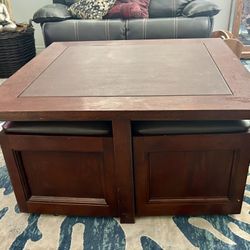 Coffee Table w/ 4 Ottoman/Storage