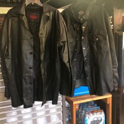 Men’s Harley Davidson Jacket. And A Men’s Frequency Leather jacket Size XL
