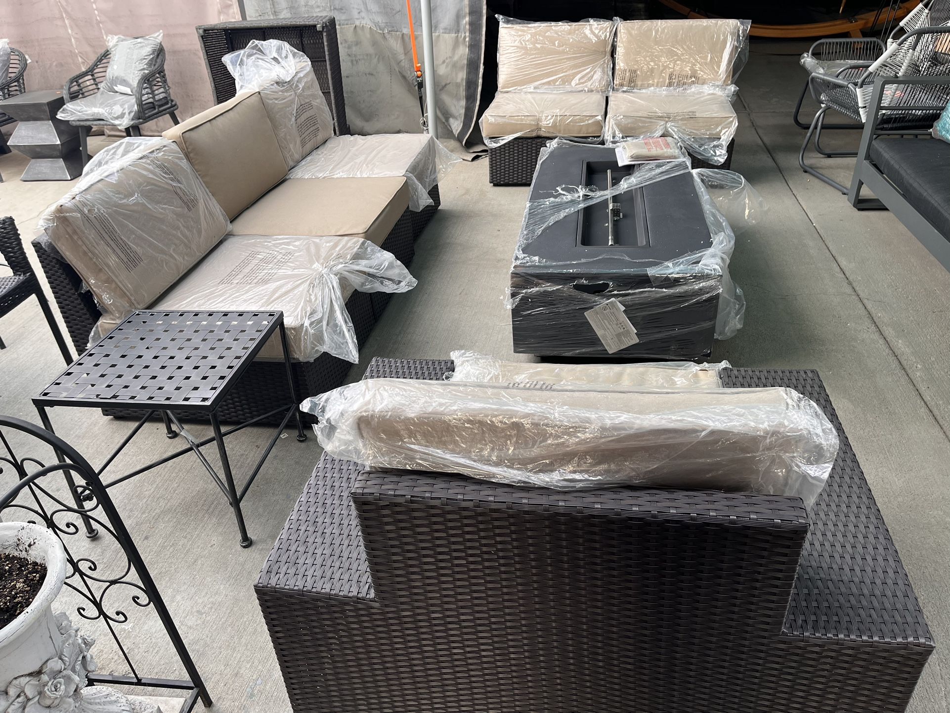 Patio Sectional And Firepit