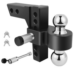 Adjustable Trailer Hitch Ball Mount Aluminum 6” Drop 10,000 Lbs Black