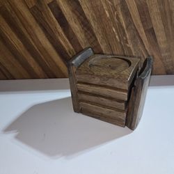 Custom Wooden Coasters Made Using Authentic Whiskey Barrel Staves