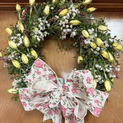 Floral Wreath With Bow
