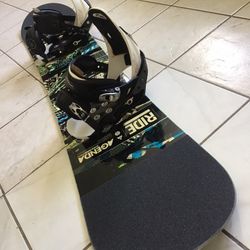 Ride 161 Wide Snowboard with Large Burton Bindings (Rocker Hybrid)