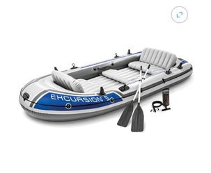 Intex Excursion 5 Inflatable Boat Set — with Oar & Pump