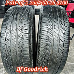 Pair of 2 bf Goodrich advantage AT 255/70/r16 ‼️ free instalation and balance ‼️