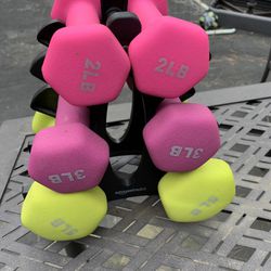 Weights 2,3 And 5 Lb Dumbells With Stand