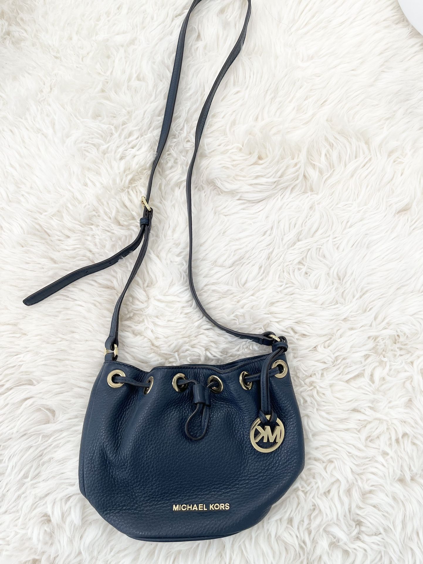 Small Michael Kors blue leather crossbody bag