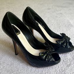 Christian Dior Bow Peep Toe Pumps