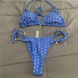 Blue Pokadot Bikini