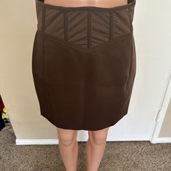 Meshki Womens Corset Chocolate Skirt Size XL