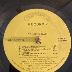 KISS The Originals Vinyl Record. Only one record, no cover.